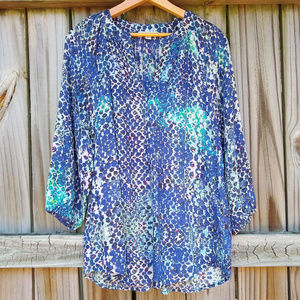 beachlunchlounge Boho Blue Tunic Top Blouse